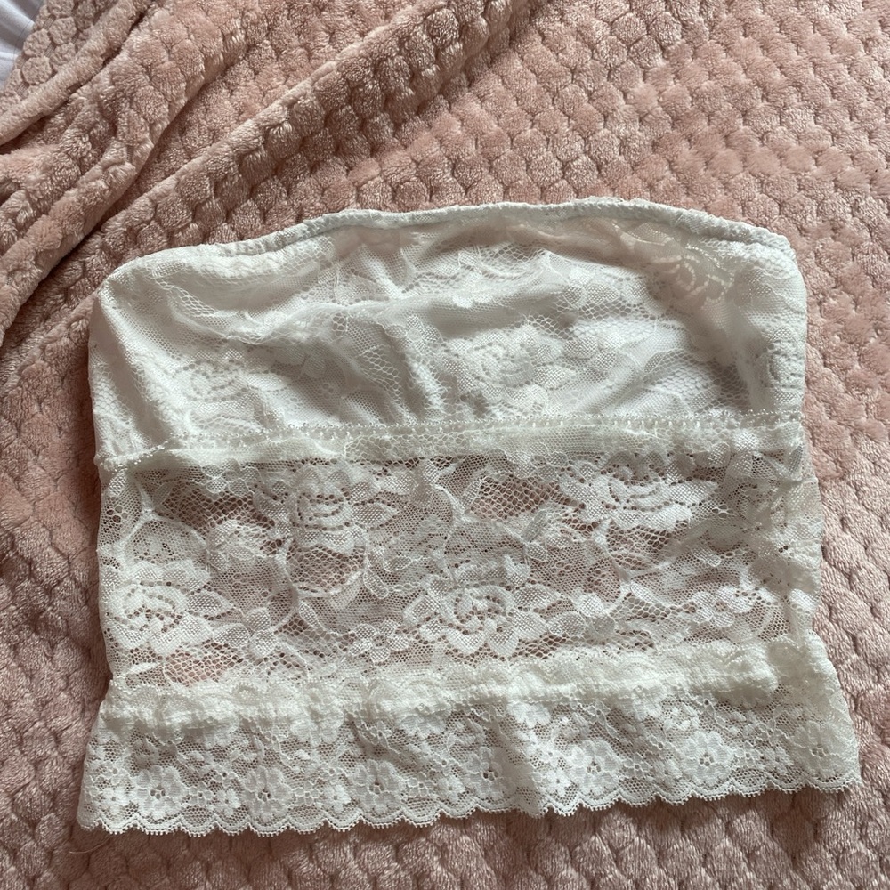 White lace tube top